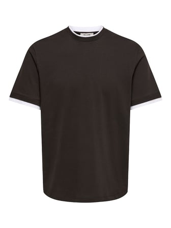 ONSDEAN RLX SS DOUBLE LAYER TEE Erkek Kahverengi T-Shirt - 22041397
