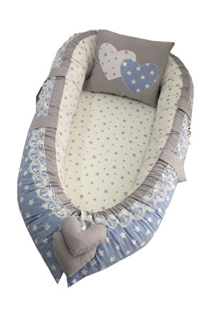 Nest Mavi Yıldızlı Jaju-babynest Anne Yanı Bebek Yuvası