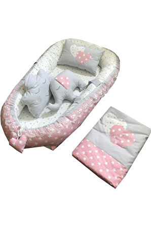 Nest Pudra - Gri Yıldız Jaju-babynest Anne Yanı Set