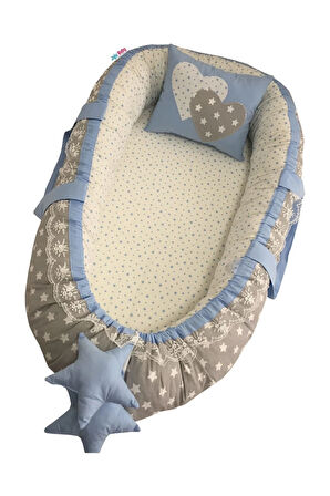 Nest Mavi Yıldızlı Lüx Jaju-babynest Anne Yanı