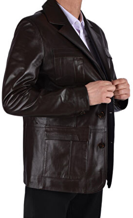 RTL-2403 DERİ CEKET /KAHVERENGİ/M