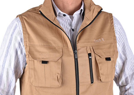 2023-812 MEVSİMLİK AVCI YELEK/CAMEL/L