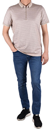 RYM-7620 FERMUARLI POLO YAKA TİŞÖRT/BEJ/XL