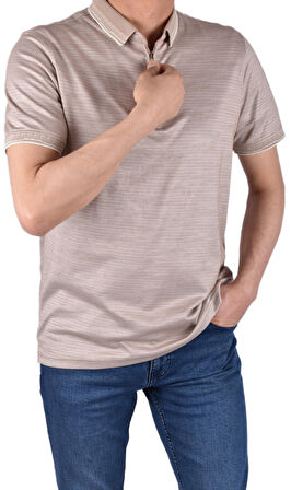 RYM-7620 FERMUARLI POLO YAKA TİŞÖRT/BEJ/XL