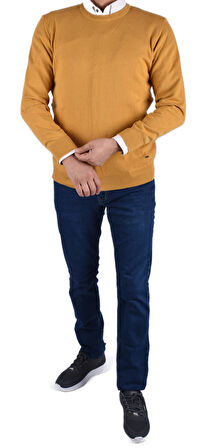 RYM-22920 BİSİKLET YAKA KAZAK/HARDAL/2XL