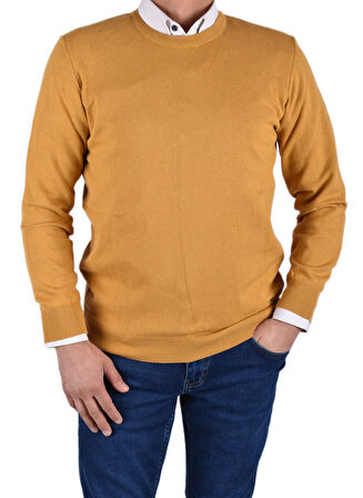 RYM-22920 BİSİKLET YAKA KAZAK/HARDAL/2XL