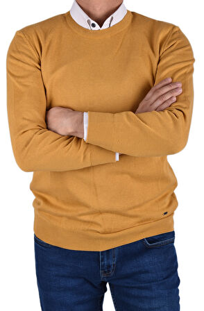 RYM-22920 BİSİKLET YAKA KAZAK/HARDAL/2XL