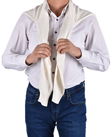 RYM-22920 BİSİKLET YAKA KAZAK/EKRU/XL
