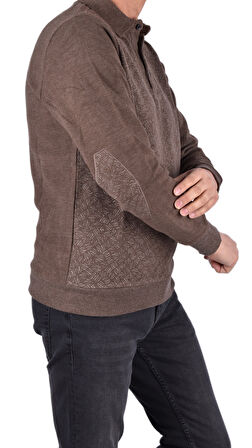 BRG-95010 POLO YAKA DESENLİ SWEAT/VİZON/2XL