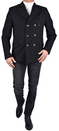 BRG-71145 KRUVAZE KABAN/SİYAH/58