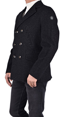 BRG-71145 KRUVAZE KABAN/SİYAH/58