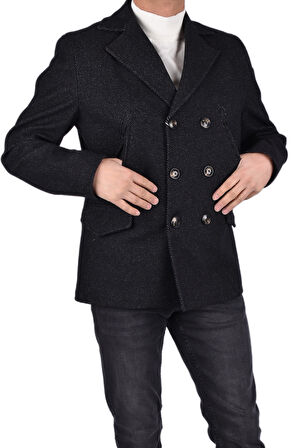 BRG-71145 KRUVAZE KABAN/SİYAH/58