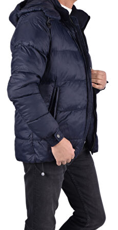 BRG-80177 KAPÜŞONLU MONT /LACİVERT/2XL