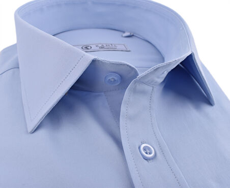 KML 10-PAMUK LYCRA SLİMFİT GÖMLEK/MAVİ/M