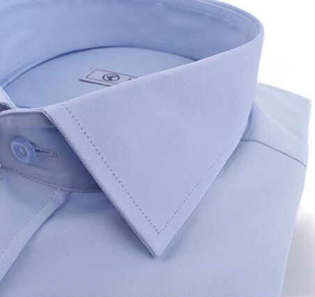 KML 10-PAMUK LYCRA SLİMFİT GÖMLEK/MAVİ/XL