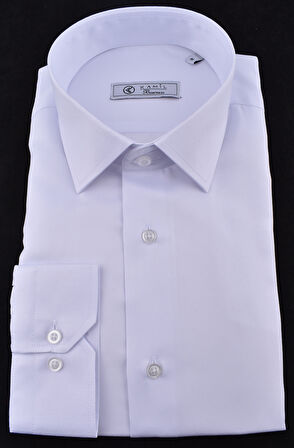 KML 09-MİCRO SATEN  SLİMFİT GÖMLEK/BEYAZ/L