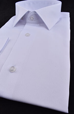 KML 09-MİCRO SATEN  SLİMFİT GÖMLEK/BEYAZ/L