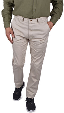 SRR-1738 LİKRALI PAMUK PANTOLON/AÇIK BEJ/32