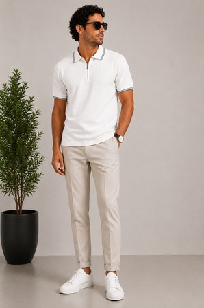 ADV 4912  FERM  POLO YAKA TİŞÖRT/BEYAZ/XL