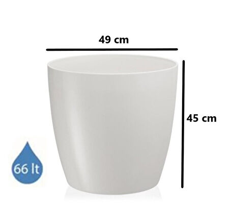 Omnipazar SO-YK07 Yakut Saksı Takımı Separetörlü 66 Litre Kirli Beyaz 3 Adet