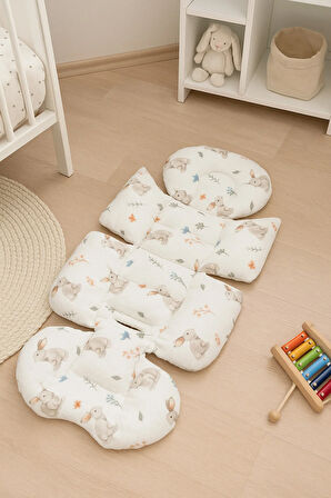 Tavşan Desenli Bebek Arabası Minderi (Tüm Arabalara Uyumlu )