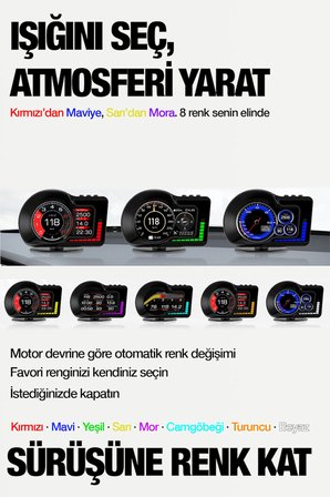 F15 HUD OBD OBD2 Dijital Kilometre RPM Su Sıcaklığı Basınç Hararet Araç Veri Ekranı Head Up Display
