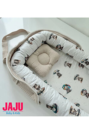 Nest Çantalı Babynest Taşınabilir Anne Yanı Islanan Panda Pike Babynest