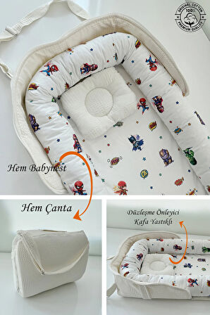 Nest Çantalı Babynest Taşınabilir Anne Yanı Sevimli Karakterler Pike Babynest