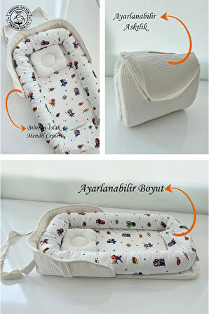 Nest Çantalı Babynest Taşınabilir Anne Yanı Sevimli Karakterler Pike Babynest