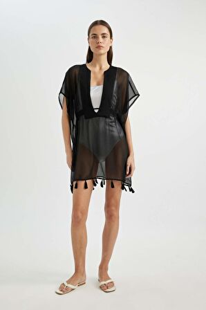DeFacto Siyah Şifon Kimono-Fall in Love Z9958AZ24SMBK27
