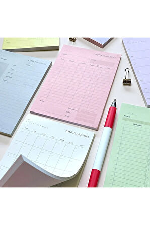 Tarihsiz Masaüstü Planlayıcı Set, 10 Çeşit, Kullan-at Planner - Günlük Planlayıcı