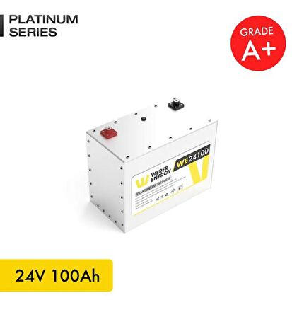 24V 100Ah LiFePO4 Platinum Series Bluetooth'lu Lityum Demir Fosfat Akü 