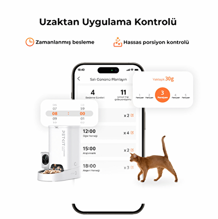 Petkit Yumshare Solo Kameralı Akıllı Mama Kabı Beyaz (Resmi Distribütör Garantili)