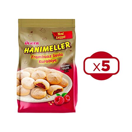 Ülker Hanımeller Frambuaz Soslu Kurabiye 150 gr x 5 Adet