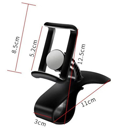 CT-STONES® Araç İçi Konsola Takılan Döner Başlıklı Telefon Kıskacı Telefon Tutucu