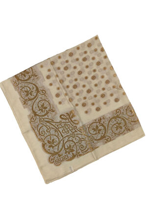 Mısırlı Eşarpları Etnik Desenli Nakışlı Şifon Eşarp