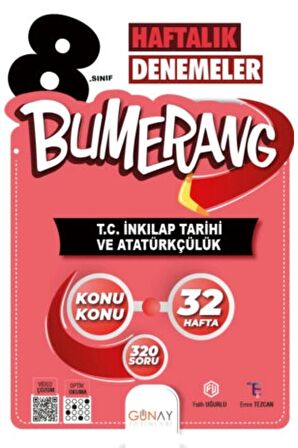 Bumerang LGS 8. Sınıf 32’lik Haftalık T.C. İnkılap Tarihi ve Atatürkçülük Denemeleri