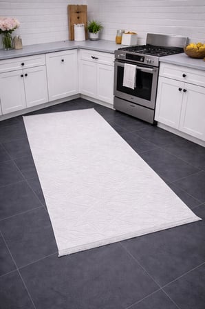Merinos Vista 79590-060 Özel Kesme Halı Beyaz Renk