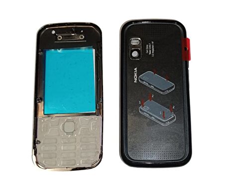Nokia 5730 Kasa Kapak 5730 Siyah Kırmızı Orta Kasa Ön Kapak Arka Kapak Tuş Takımı