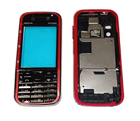 Nokia 5730 Kasa Kapak 5730 Siyah Kırmızı Orta Kasa Ön Kapak Arka Kapak Tuş Takımı