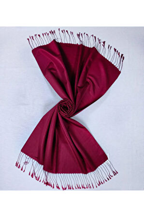 Mısırlı Eşarpları Çift Taraflı Düz Renk İpek Şal