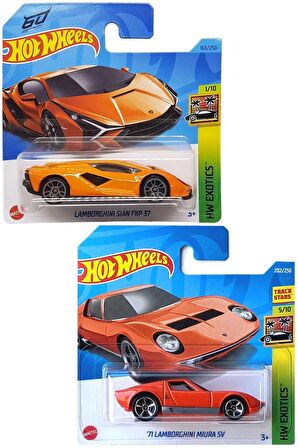 Hot Wheels 71 Lamborghini Miura SV & Sian FKP 37 2 Araç Set (1:64)