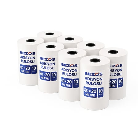 80x20 mm Adisyon Termal Rulo 10 Paket (100 Adet)