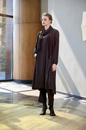 Misswhence Nakış Detaylı Tunik Takım 38028 kahve