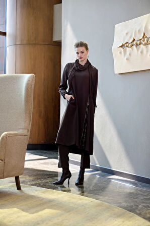 Misswhence Nakış Detaylı Tunik Takım 38028 kahve