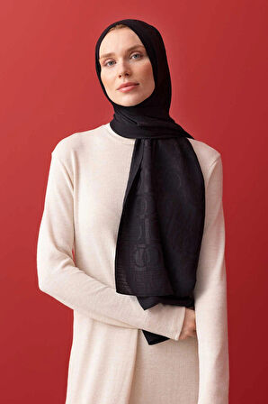 İmannoor Dama Desen Siyah Naia Pamuk Şal 241-3001-100 SİYAH