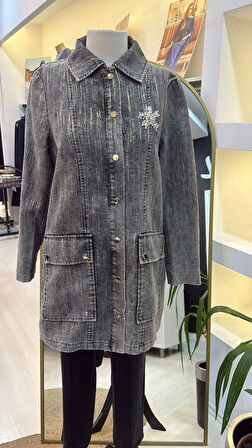 Nuss 6016 Tam Boy Düğmeli Kemer detayli kap SİYAH