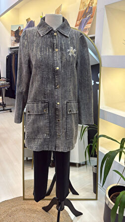 Nuss 6016 Tam Boy Düğmeli Kemer detayli kap SİYAH