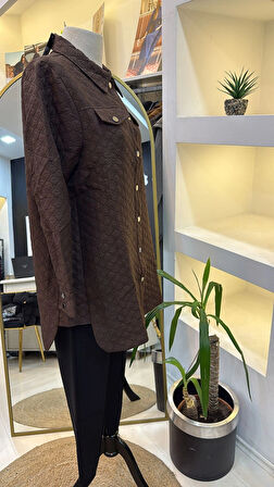 İnvee Kapitone kahve Ceket 6827