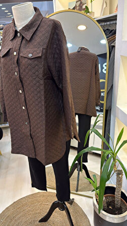 İnvee Kapitone kahve Ceket 6827